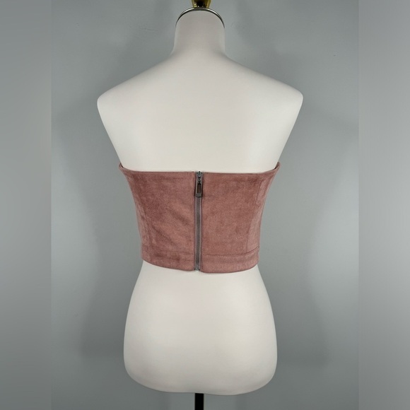 B x Runway Faux Suede Tube Crop Top - Picture 3 of 12